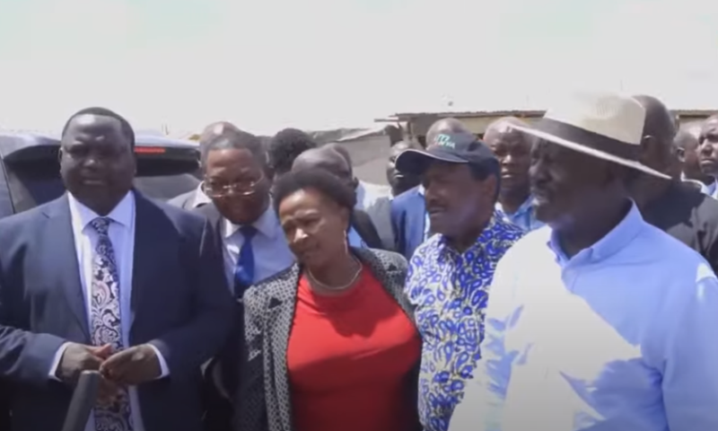 ODM Leader Raila Odinga at Athi River, Machakos County.
